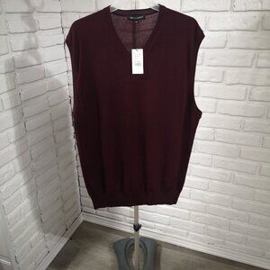 NWT Britches Men's Size XXL Wine Color Merino Wool Blend V-neck Vest